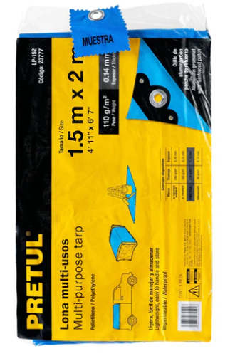 Lona Azul 1.5X2Mts Lp-152 Pretul    Codigo  23777