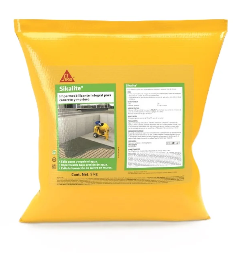 Sikalite Para Concreto Y Mortero Bolsa 5Kg