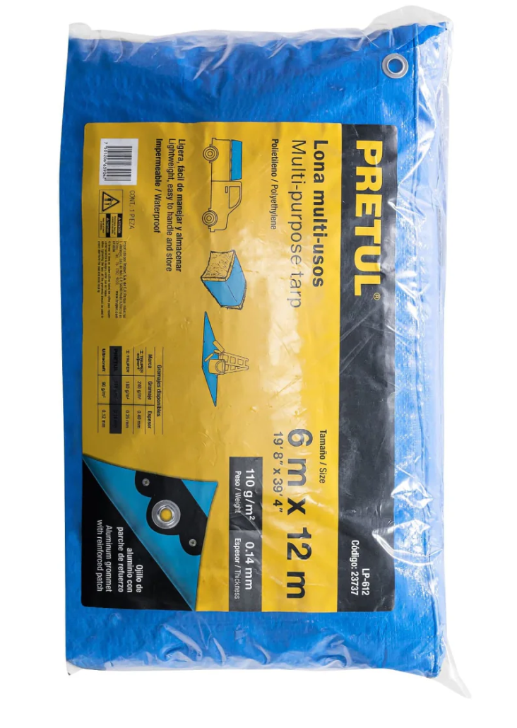 Lona De 6X12 Metros Pretul Azul Lp-612