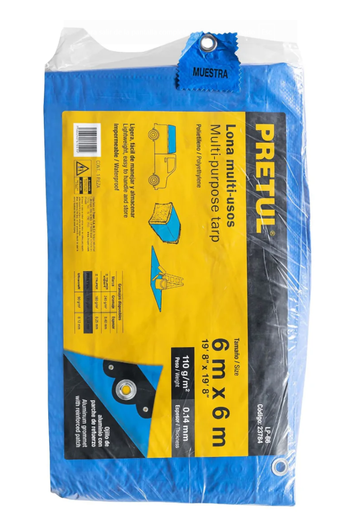Lona Azul 6 X 6Mts Lp-66 Pretul