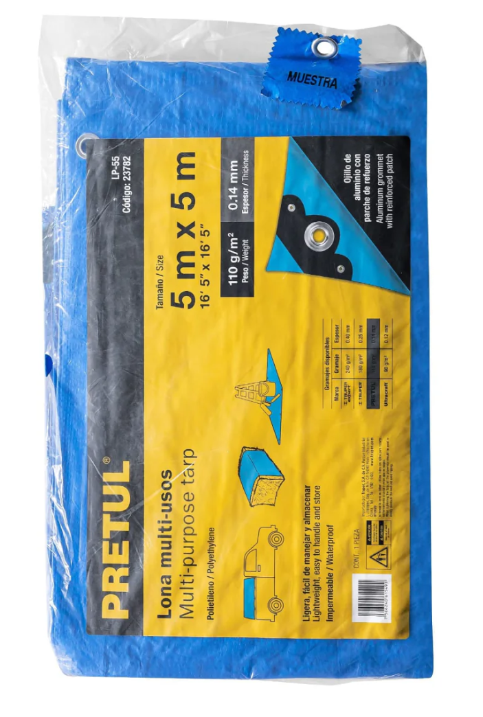 Lona Azul 5 X 5Mts Lp-55 Pretul