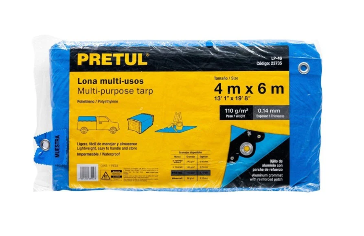Lona Polietileno 4 X 6 Mts Lp-46 Pretul
