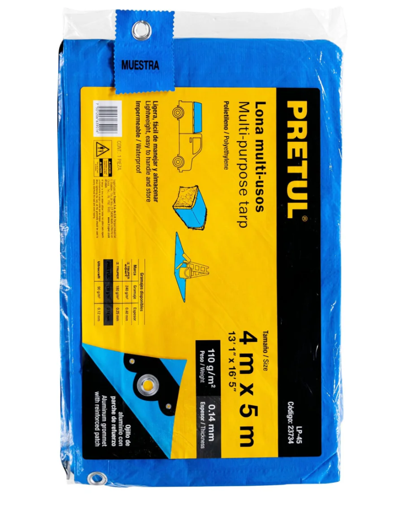Lona Polietileno 4 X 5 Mts Lp-45 Pretul