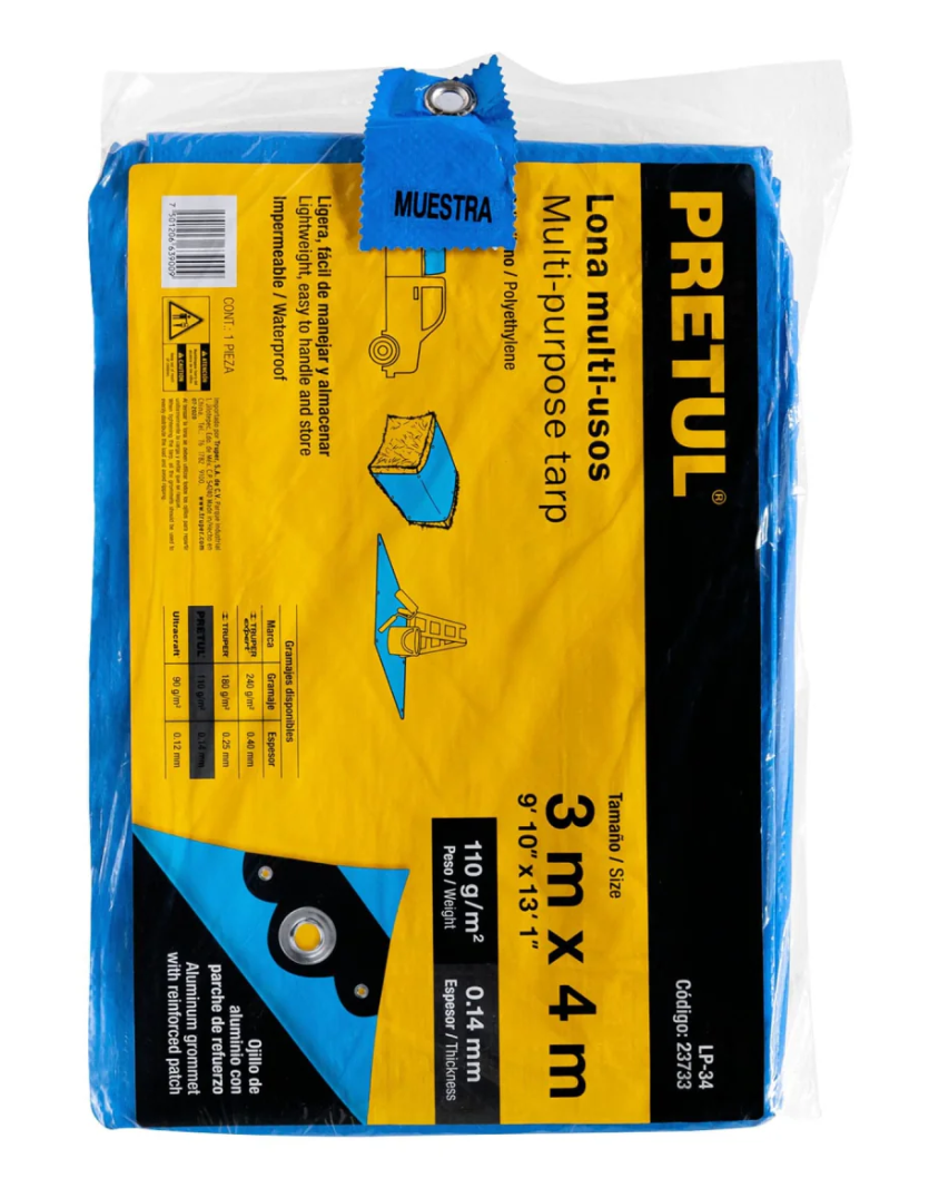 Lona Polietileno 3 X 4 Mts Lp-34 Pretul