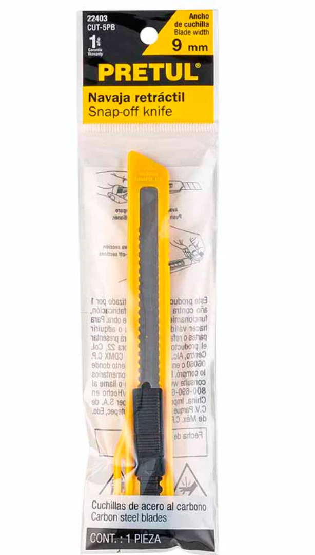 Navaja Cúter Plástico 5" Cut-5Pb Pretul
