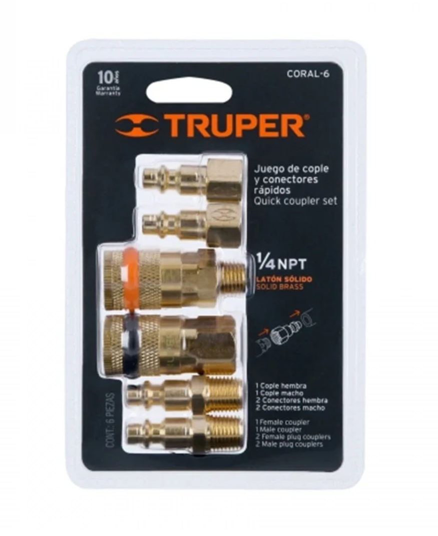Juego De Conexiones Laton Coral-6 Truper