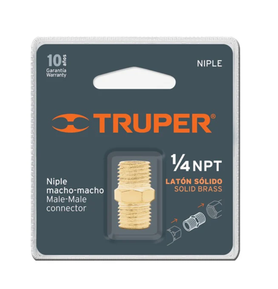 Niple De Latón Para Equipo De Aire Niple Truper