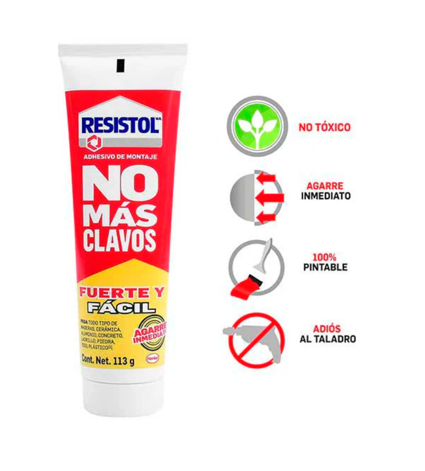 Resistol No Mas Clavos Tubo Con 113Gr.
