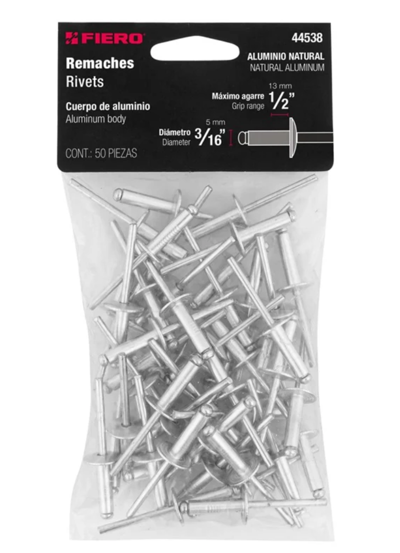 Remaches De Aluminio 3/16"R-68Lf-B 50Pz Fiero