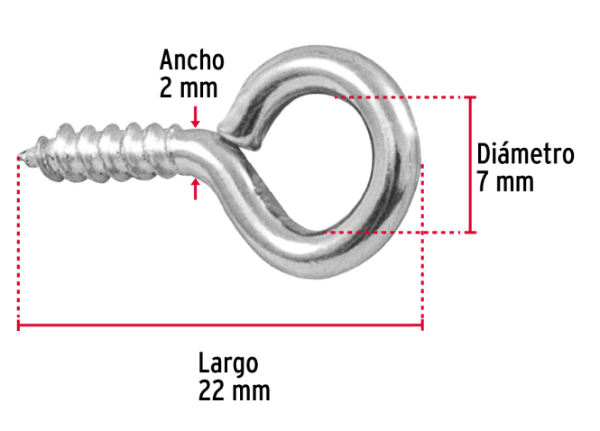 armella cerrada de 17 x 40