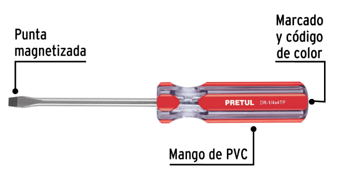 Desarmador plano 1/4 x 4"