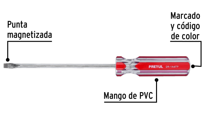 Desarmador plano 1/4 x 6"
