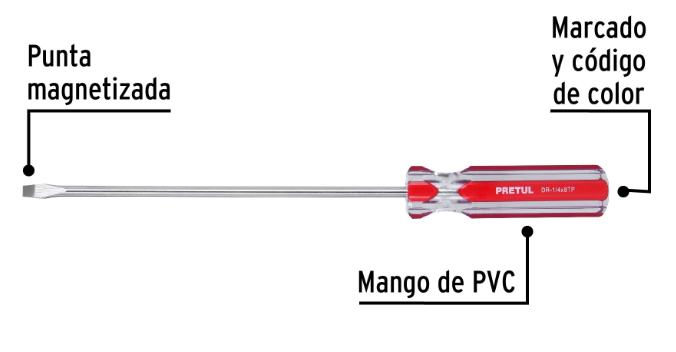 Desarmador plano 1/4 x 8